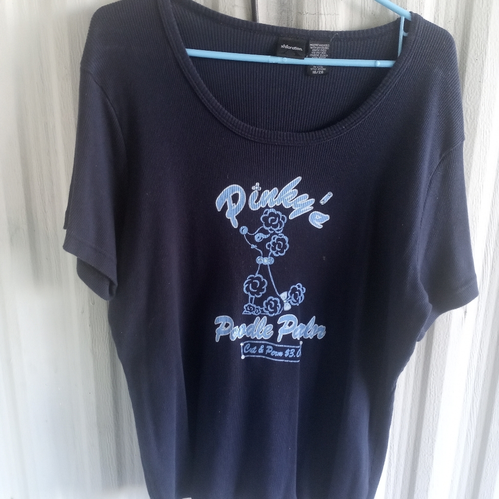 Xhilaration Pinky's Poodle Parlor T-Shirt Size 18